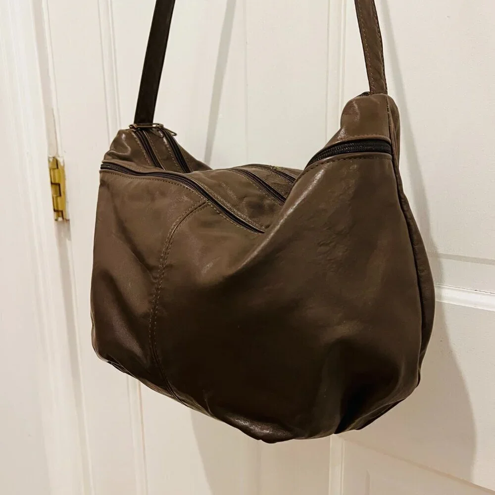 Vintage Stone Mountain Leather Shoulder Handbag Purse
